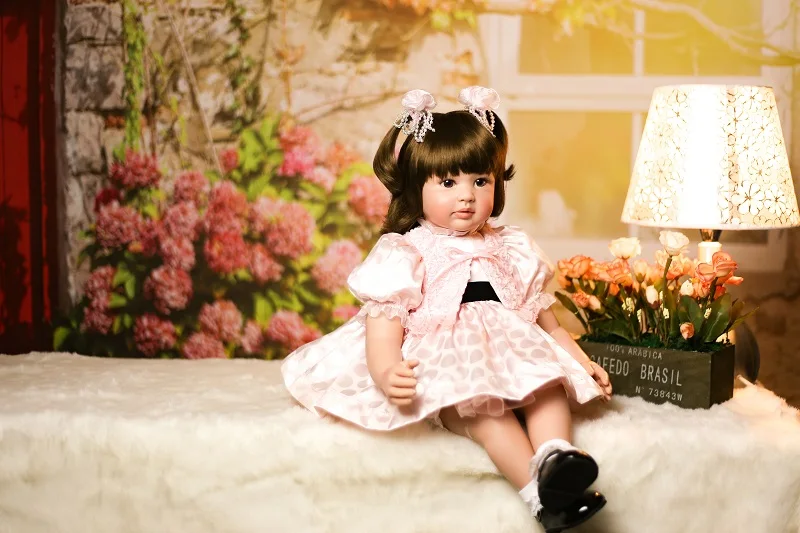 Новейшая модель; похожая на настоящую 24 дюйма перерожденные куклы младенцы, силиконовая виниловая кукла девочка игрушки похож на розовый принцессы bebe Reborn dollmai