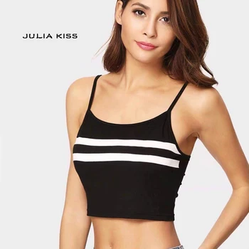 

Women Two Striped Crop Cami Top Casual Crop Camis