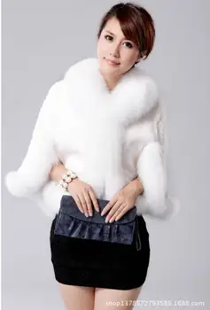 

2017 female winter new imitation fur shawl coat fox fur collar artificial fur furback cloak short section fur
