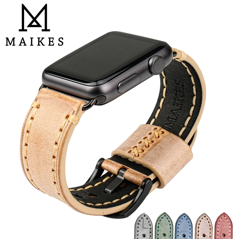 Ремешок MAIKES для Apple Watch Band 42 мм 38 Series 1 2 3 4 iwatch браслет 44 40 оранжевые браслеты из