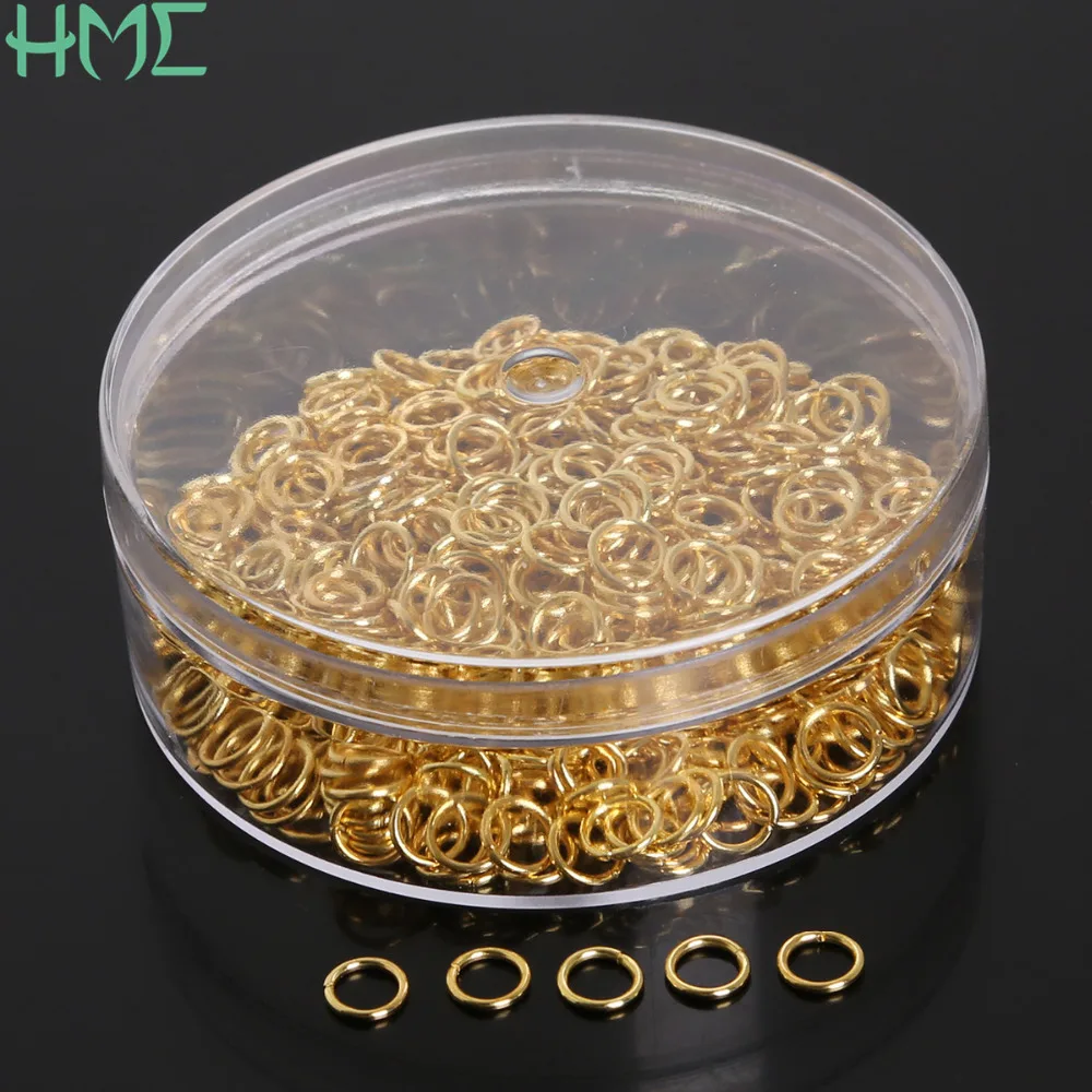 Alta Qualità 0.8X6Mm Gold & Silver & Rhodium Colore 400 Pz/Scatola Singolo Cicli Aperti Anelli Di Salto Split Rings Per I Monili Di Diy Risultati