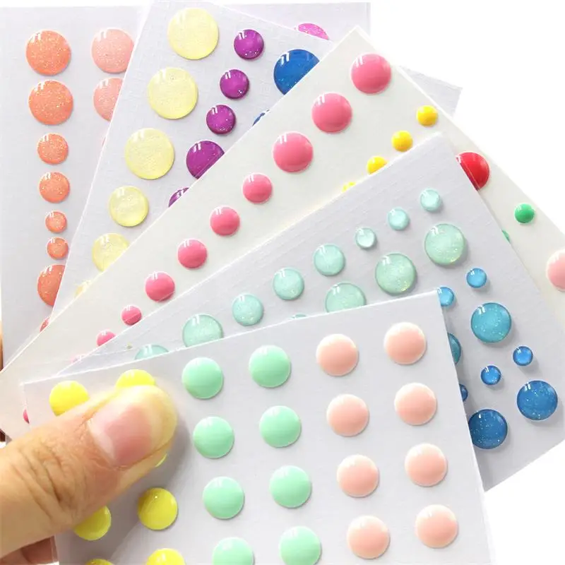 KSCRAFT 5pcs/set Sugar Sprinkles Self adhesive Enamel Dots Resin
