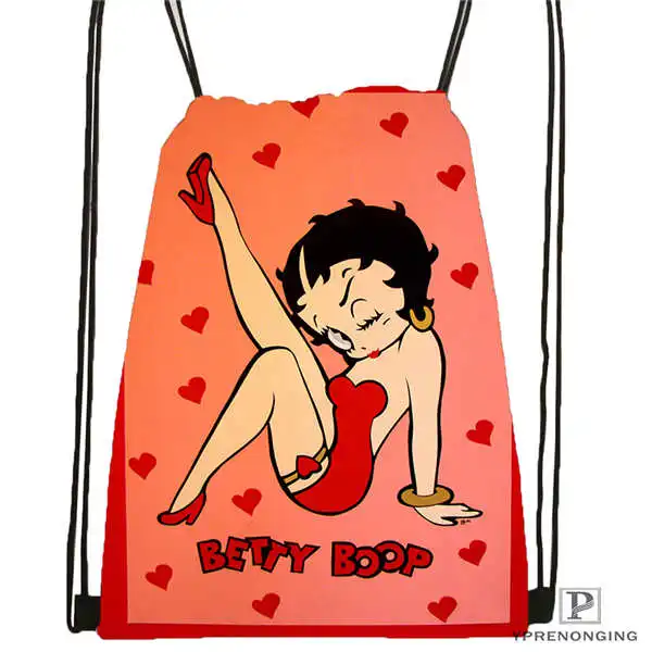 На заказ betty-boop-вариант походная сумка на шнурке милый рюкзак для детей(черная спинка) 31x40 см#20180611-02-79