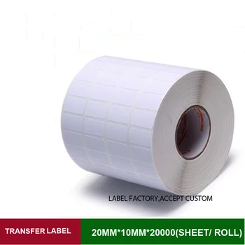 

Transfer label need ribbon 20*10mm*20000 sheets per roll(2rolls/lot) customs label for printing mini mark