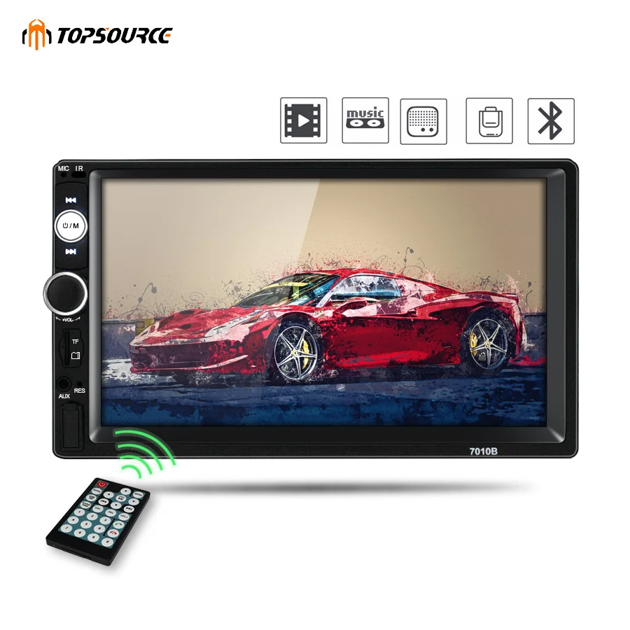 

TOPSOURCE Car Radio 7" HD Player MP5 Touch Screen Digital Display Multimedia USB 2 Din Autoradio Car Backup Monitor Bluetooth