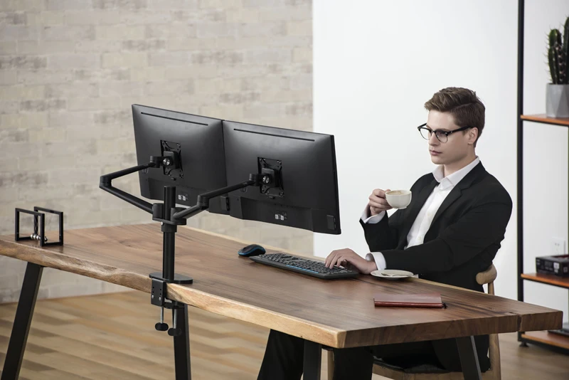 Monitor Halter Schreibtisch Stehen, höhe Einstellbar Aluminium