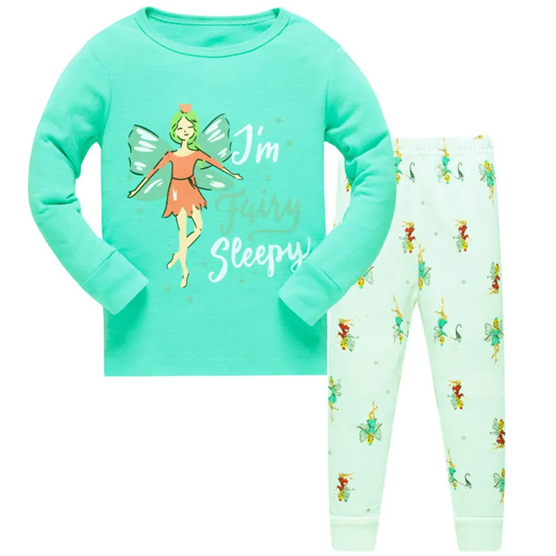 Г. Детские пижамные комплекты пижама из хлопка для маленьких девочек пижамы для девочек, футболка с длинными рукавами и рисунком+ штаны, размер от 3 до 8 лет