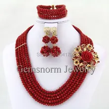 Красивый ручной работы Африканский бисер комплект ювелирных изделий нигерийский костюм с бусинами комплект ювелирных изделий 3 Цвета GS770