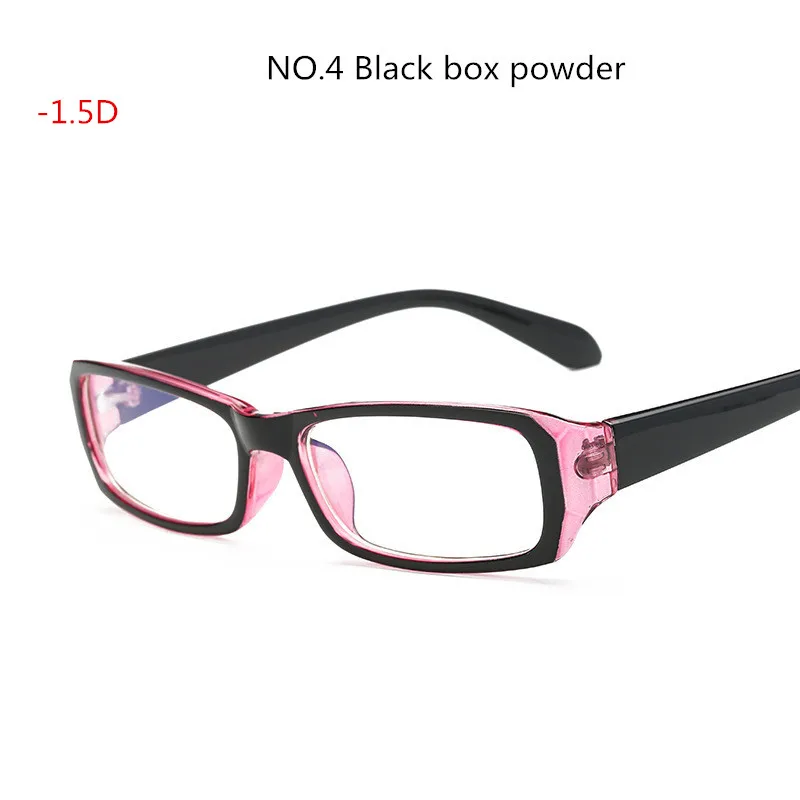 3 цвета-1,0~-6,0 готовые очки для близорукости с градусом, женские и мужские короткие очки для коррекции зрения, оправа с диоптриями, прицельным рецептом - Цвет оправы: Pink Myopia-150