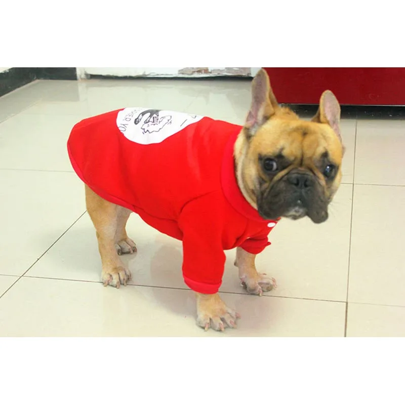 

Pet Clothes Sporting Puppy Dog Costume Cotton Coat and Jacket for Bulldogs Small Dogs Cats 2018 Autumn and Winter Dog Clothes