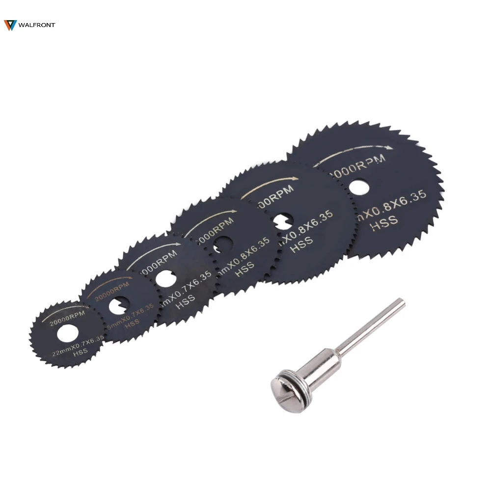 7pcs/set HSS Circular Saw Blades Extension Rod Cutting Discs