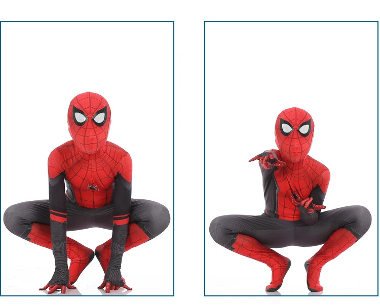 С «человеком-пауком» далеко от дома Питер Паркер Косплэй костюм зентай, костюм «Человек-паук» костюм супергероя Боди Комбинезоны для женщин