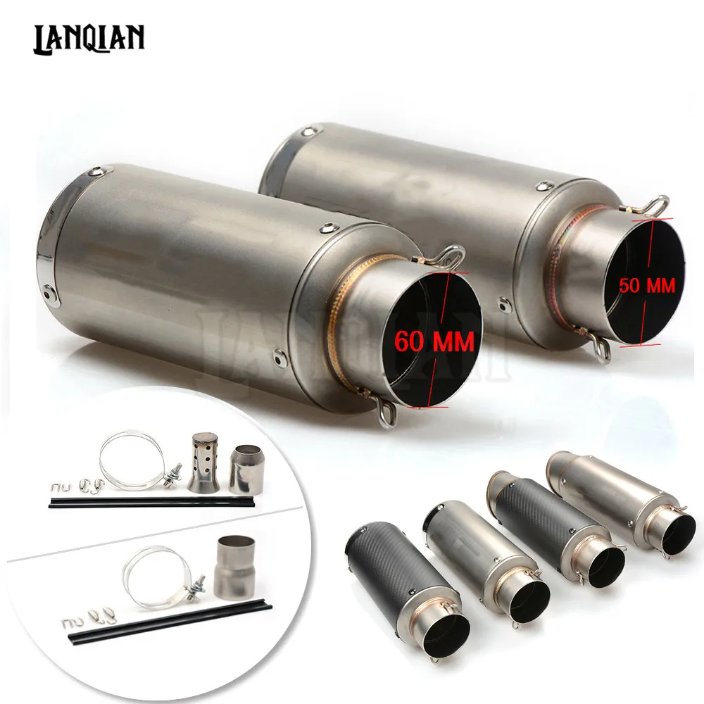 

For KAWASAKI ZX12R ZX6R ZX636R Z900 Z650 Z800 H2R Z900 Universal Motorcycle Carbon Fiber Exhaust Pipe GP Escape Exhaust Muffler