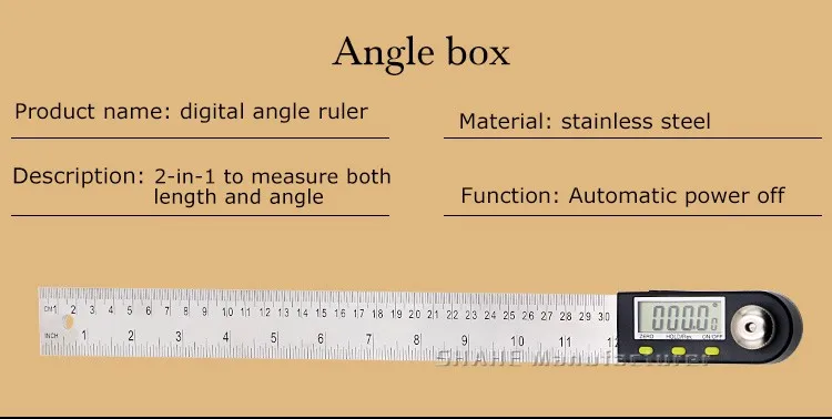 300 мм 12 дюймов из нержавеющей стали, угломер, транспортир, инклинометр, измерительные инструменты, электронный Гониометр, цифровой угломер