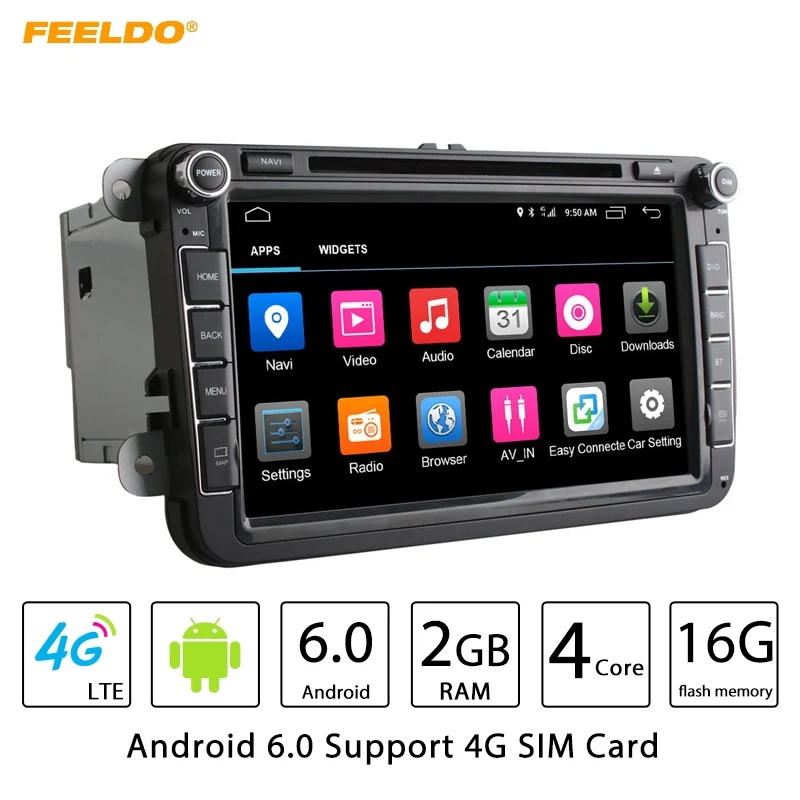 Excellent FEELDO 8inch Android 6.0 (64bit) DDR3 2G/16G/4G LTE Quad Core Car DVD GPS Radio For VW Golf 5/6/Polo/Passat/Jetta/Tiguan/Touran 0 Excellent FEELDO 8inch Android 6.0 (64bit) DDR3 2G/16G/4G LTE Quad Core Car DVD GPS Radio For VW Golf 5/6/Polo/Passat/Jetta/Tiguan/Touran 0