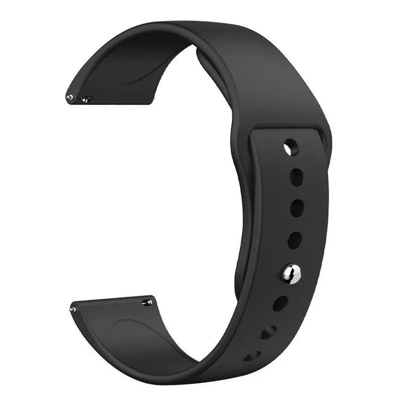 Мягкий спортивный силиконовый ремешок для Xiaomi Amazfit Bip Younth Band 20 мм ширина быстродействующий контакт ремешок для Amazfit Bip Smart Watch - Band Color: black