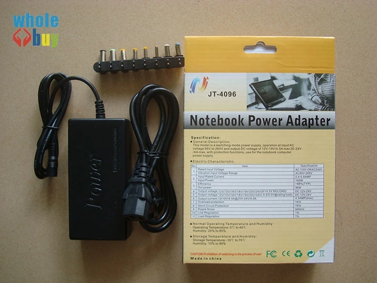 96W Универсальный блок питания для ноутбука 110-220v AC в DC 12 V/16 V/20 V/24 V адаптер для ноутбука/ноутбука 10 шт./партия