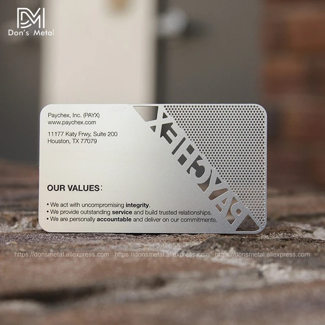 high grade metal business card metal membership card custom personalized business card design stainless steel