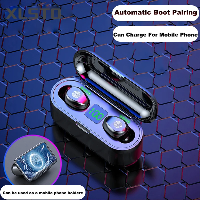 

F9 TWS Wireless Earphone Bluetooth 5.0 Airdots Touch Control Headphone LED Display With 2000mAh Power Bank For iPhone Xiaomi