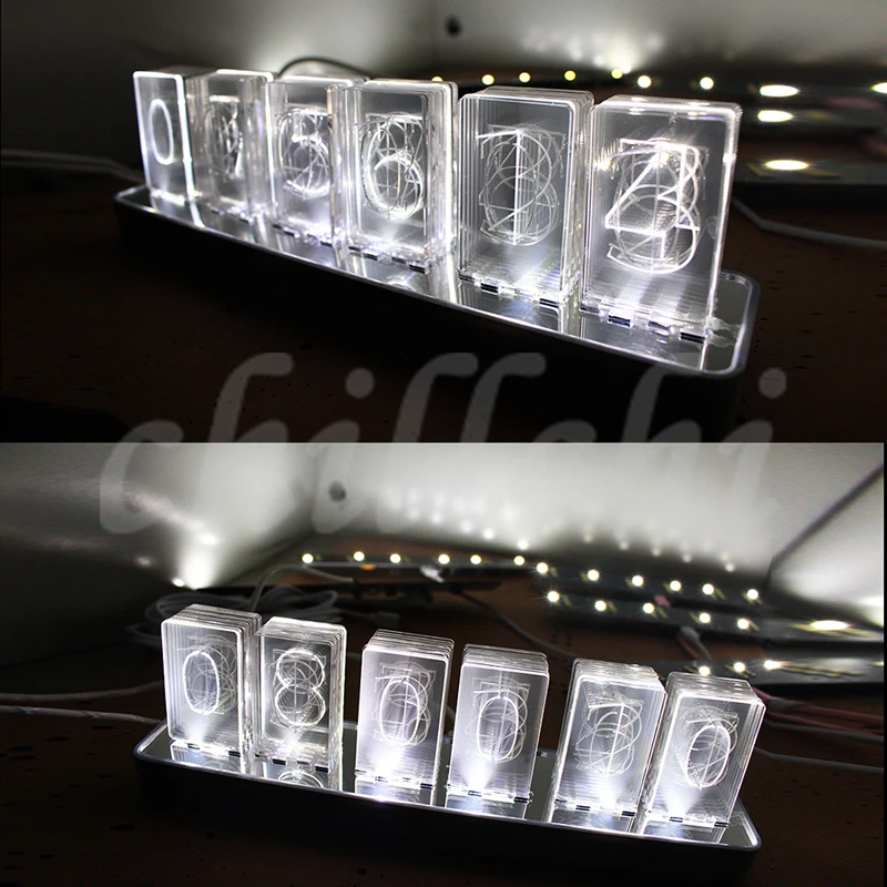 

Acrylic Glow Clock Monochrome Clock LED Drive Desktop Clock Living Room Arrangement with Night Light Mode