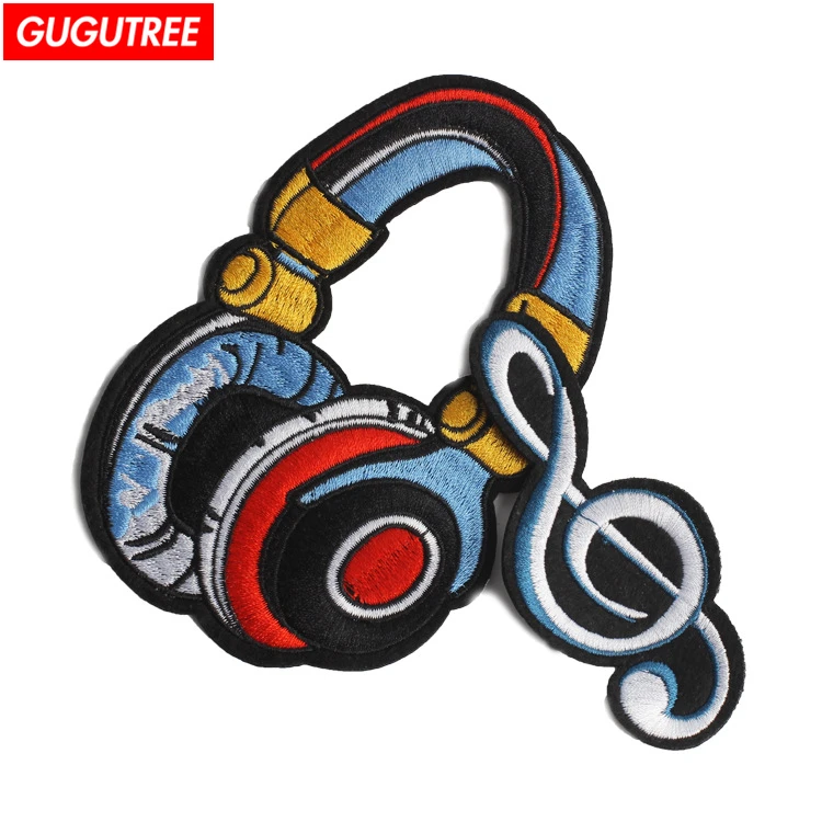 

GUGUTREE embroidery big handset patches note patches badges applique patches for clothing ZK-130