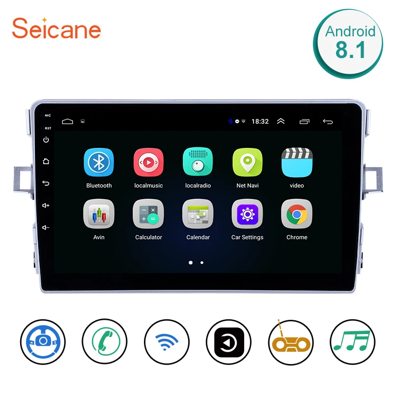 

Seicane Car GPS Navigation Unit Player 2din Android 8.1 4-core AutoStereo Radio For Toyota Verso 2011 2012 2013 2014 2015 2016