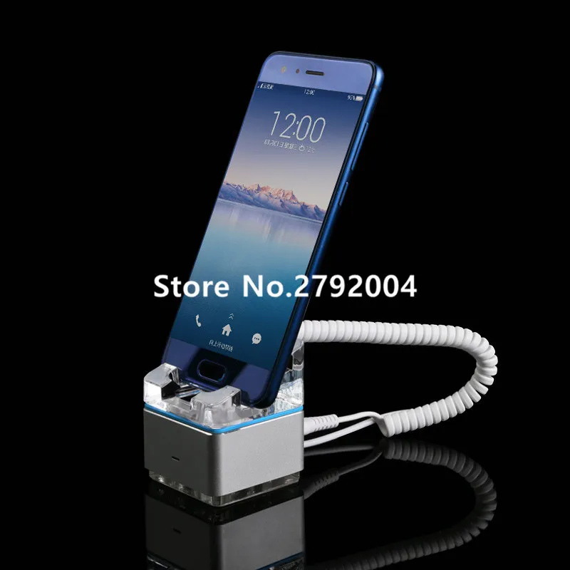 Acrylic mobile cell phone security display stand Iphone anti theft holder with alarm device for