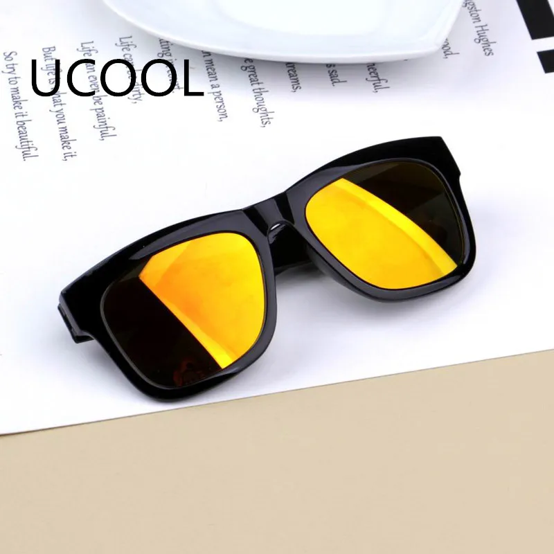 UCOOL красочная зеркальная ртуть линзы детские солнцезащитные очки Cses Oculos Feminino Redondo для мужчин и женщин детские анти-УФ индивидуальность