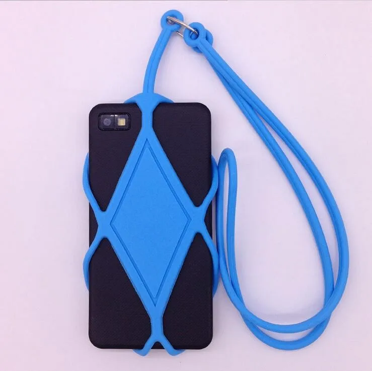 100pcs Soft Silicone Universal phone Case Lanyard string sport Sling