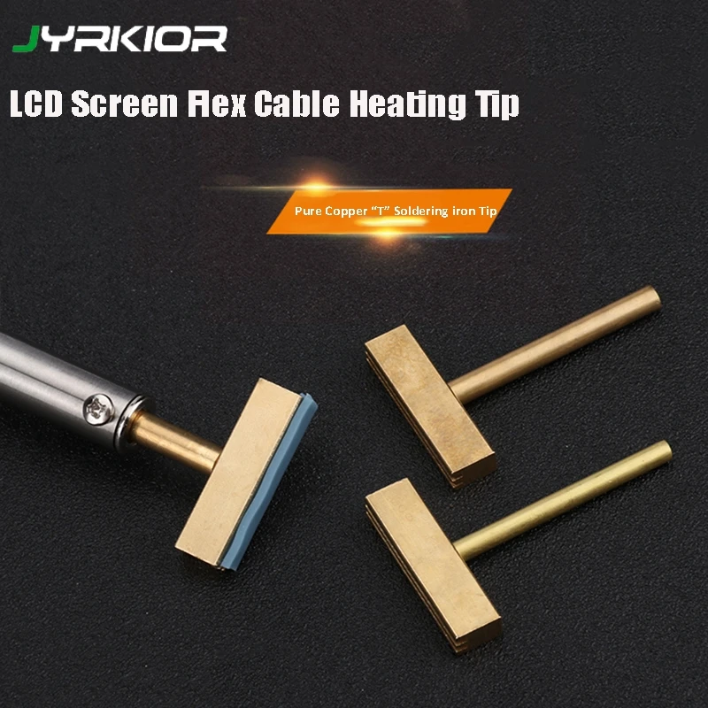 

Jyrkior 936 Pure Copper Soldering iron Heating Tip With Silicon Strip For iPhone Samsung LCD Screen Flex Cable Welding Tool