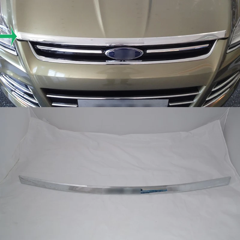 

Car Accessories Exterior Decoration ABS Chrome Front Head Engine Lid Cover Molding Trim For Ford Kuga/Escape 2013 Car-styling