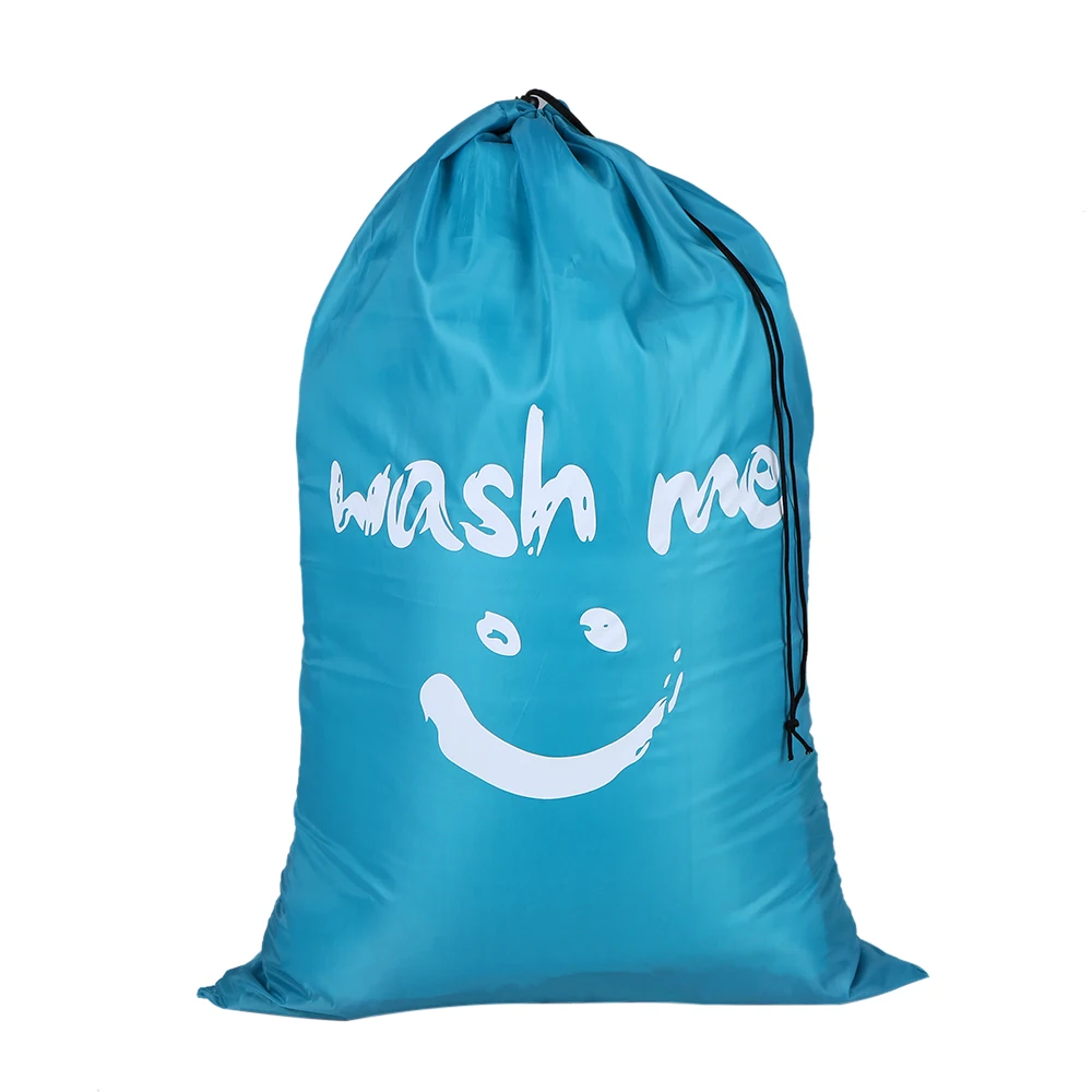 Многофункциональный большой складной нейлоновый стиральный мешок для хранения грязной одежды с кулиской закрытия дома Laundromat путешествия- синий - Цвет: BL