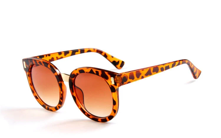 Kinder zonnebril/ очки для мальчиков и девочек, милые Солнцезащитные очки в ретро-стиле с круглой оправой для детей, высококачественные детские солнцезащитные очки с заклепками n717 - Цвет линз: leopard