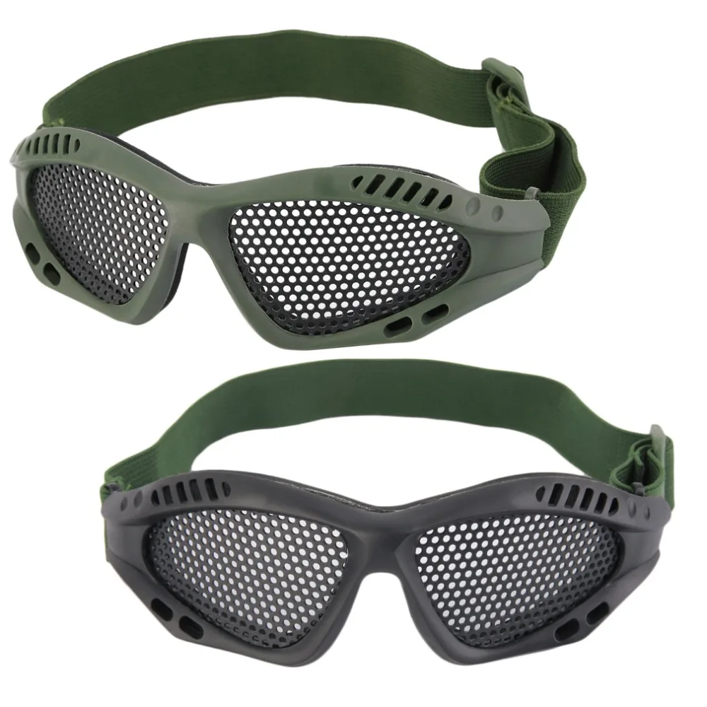 Tactical Camping Cycling Steel Mesh Eyes Protective Goggles Glasses