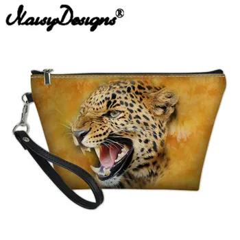 

Noisydesigns Cosmetic Bag for Women Make Up Bags 3D Lion Leopard Travel Organizer Teen Girls Makeup Case Cosmetics Bag Vanity