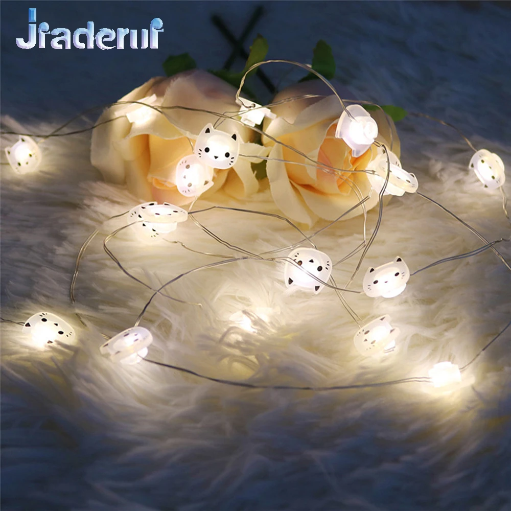 Jiaderui украшения для дома 2 м 20LED Кот медный провод гирлянды светодиодные огни