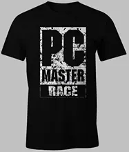 NEW! GAMING T-SHIRT PC MASTER RACE GAMER COOL PRINT 100%COTTON T-Shirt Short Sleeve Fashion T Shirt