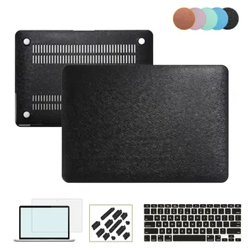 

RYGOU Silky Leather Coated Plastic Hard Cover with Keyboard Protector Screen Guard for Macbook Air Pro Retina 11 12 13 15 inch