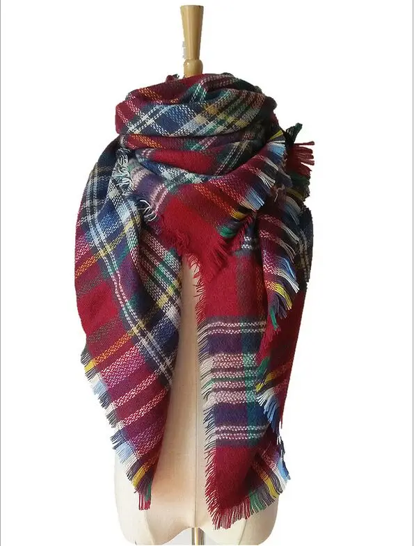 top za winter scarf 2016 font b Tartan b font Scarf women desigual Plaid Scarf cuadros