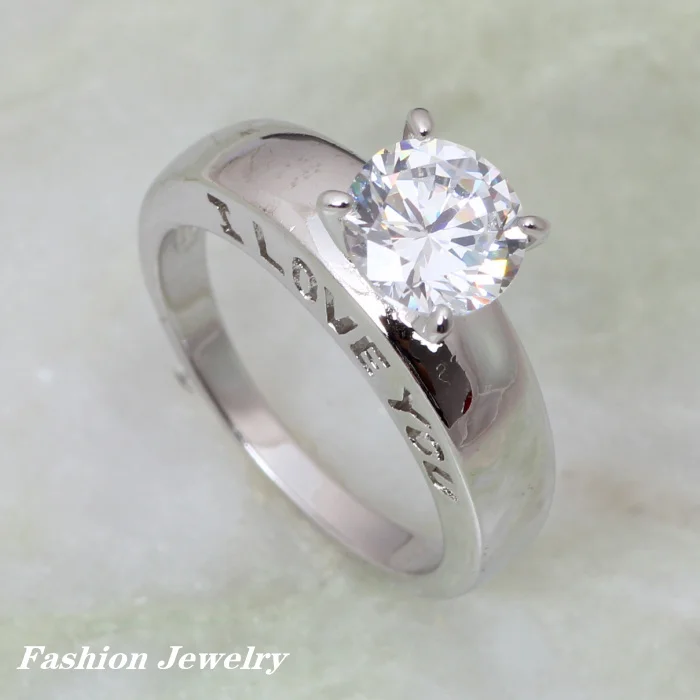 

High quality suppliers Silver jewelry Cubic Zirconia Brand designer Engagement Rings size 5.5 6.5 7.5 R078