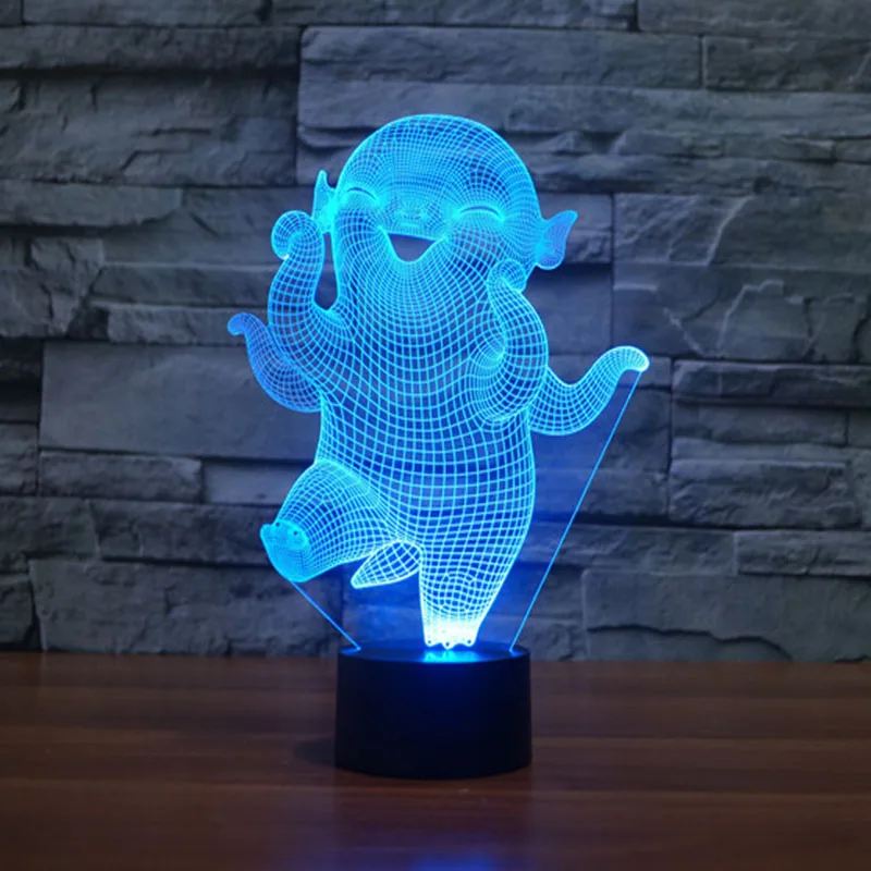

Creative Cartoon Huba Night Light and Lamp 3D LED Night Light Acrylic Colorful Gradient Atmosphere Lamp Novelty Lighting
