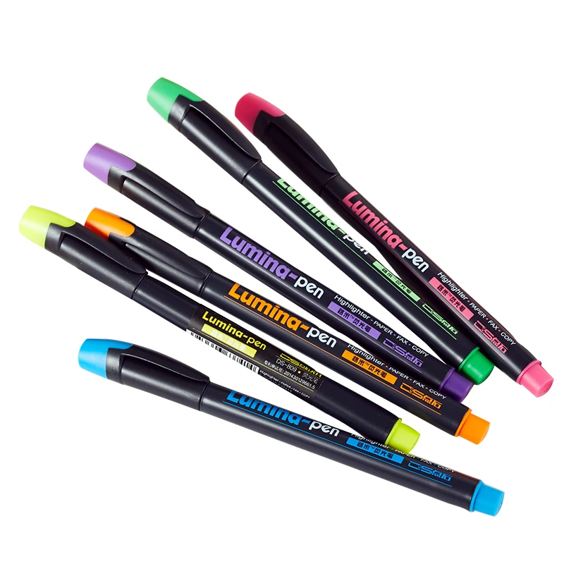 

48 pcs/Lot Spot liner marker pen Fluorescent color highlighter Wholesale highlight pens Stationery Office School supplies CB718