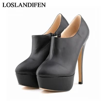 New 2018 Brand Women Pumps Elegant PU Leather Shoes Woman Autumn Winter Ankle Boots High Heels Shoes NLK-A0010 fedonas new women basic ankle boots autumn winter high heels martin shoes woman brand elegant genuine leather office pumps