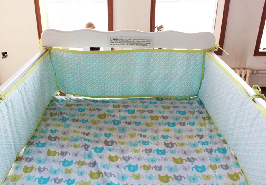 5pcs Embroidery Crib Bed Linen Kit Cartoon Baby Bedding Set Cotton Crib Bed Linen Kit Set Cartoon ,include (4bumper+bed cover) 5pcs embroidery cotton crib bed linen kit cartoon baby cot bedding set bed sheet include 4bumper bed cover