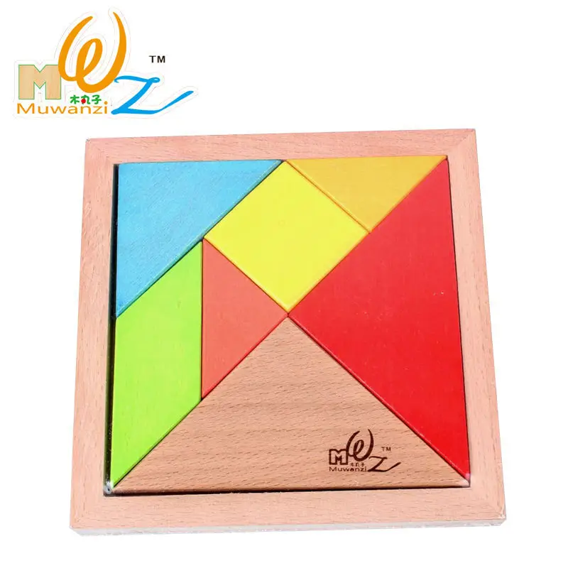 Детские деревянные головоломки Монтессори Tangram Puzzle Toy Kids Classic Intelligence puzzles Деревянные игрушки Детские китайские головоломки