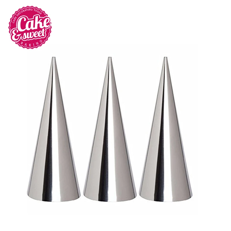 1Pcs/5Pcs/Set Large Size Stainless Steel Cream Horn Moulds Conical Tube Cone Pastry Roll Horn