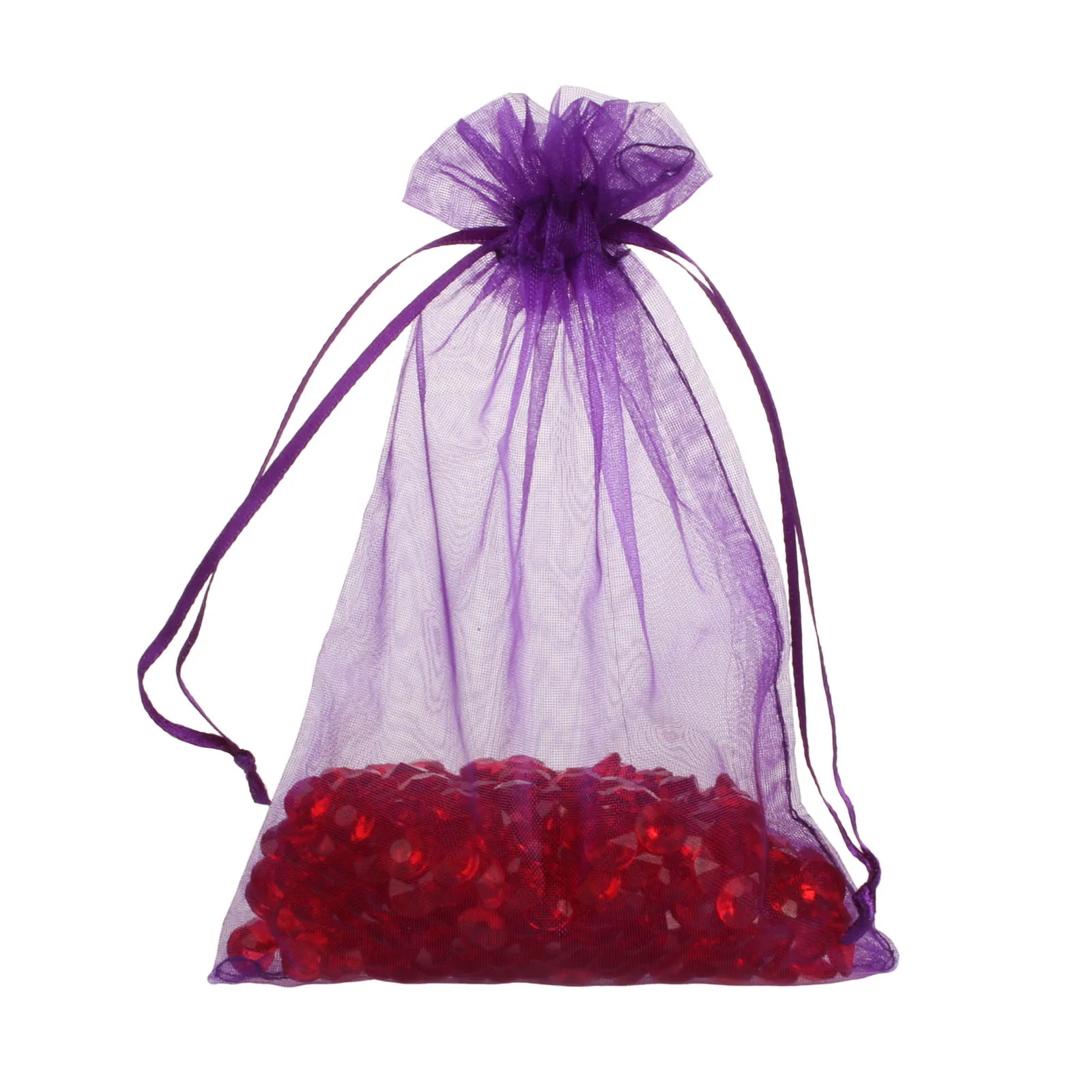 50 шт./партия 10x15 см Сумка из органзы Рождественский свадебный подарочный пакет конфеты упаковка сумочки для ювелирных украшений подарочные пакеты 4 цвета - Цвет: Purple