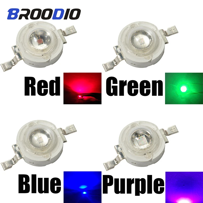 

10pcs LED Lamp Bulbs Lights Chip LEDs Lighting 3W High Power Red Blue Green Yellow Orange Purple Floodlight 3Watt LED DIY Bright