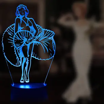 

3D Lamp Marilyn Monroe Action Figure Led Night Light Bedroom Decorative Lamp Rgb 7 Colors Child Kids Baby Gifts Nightlight