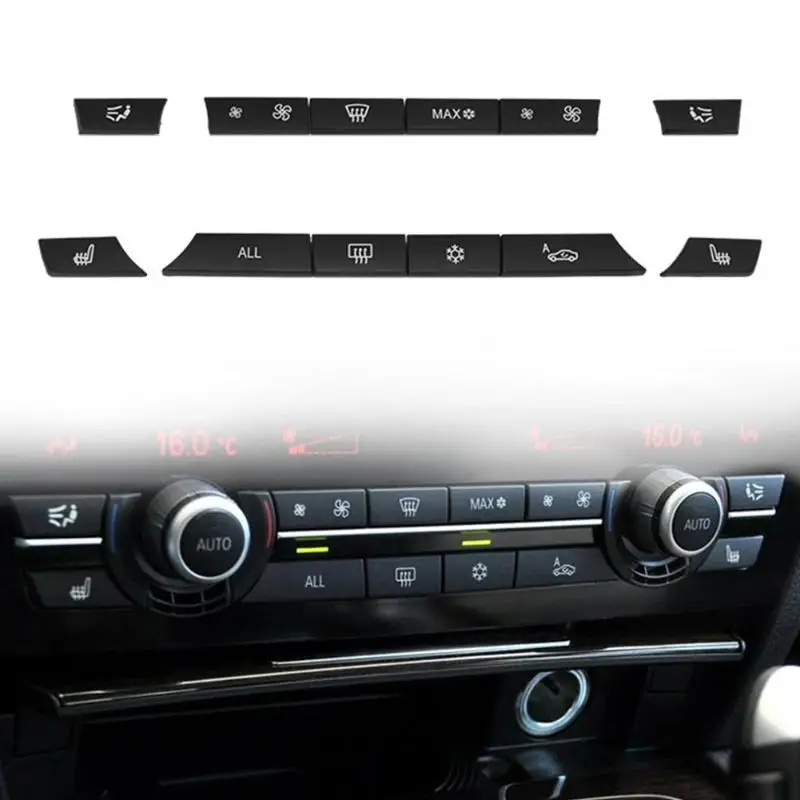 12 шт. Черный ABS кнопки колпачки/C нагреватель переключатель комплект правильный разъем для BMW F07 GT/F10/F11 F01/F02